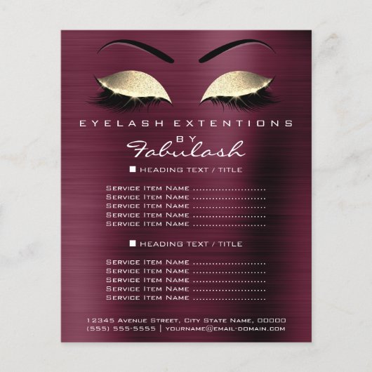 Makeup Artist Beauty Salon Gold Glitter Flyer Lux (Voorkant)