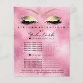 Makeup Artist Beauty Salon Gold Glitter Flyer Roze (Voorkant)