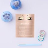 Makeup Artist Beauty Salon Gold Glitter Flyer Roze (Enkel)