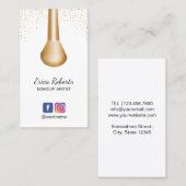 Makeup Artist Beauty Salon Gold Makeup Brush Visitekaartje (Voorkant / Achterkant)