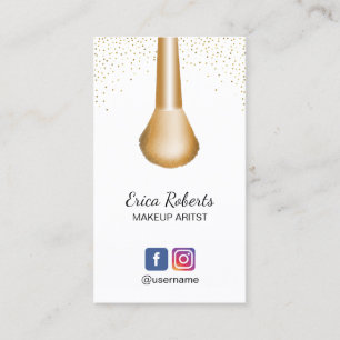 Makeup Artist Beauty Salon Gold Makeup Brush Visitekaartje