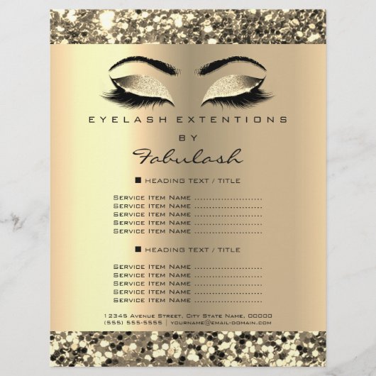 Makeup Artist Beauty Salon Golden Flyer-prijzen Flyer (Voorkant)