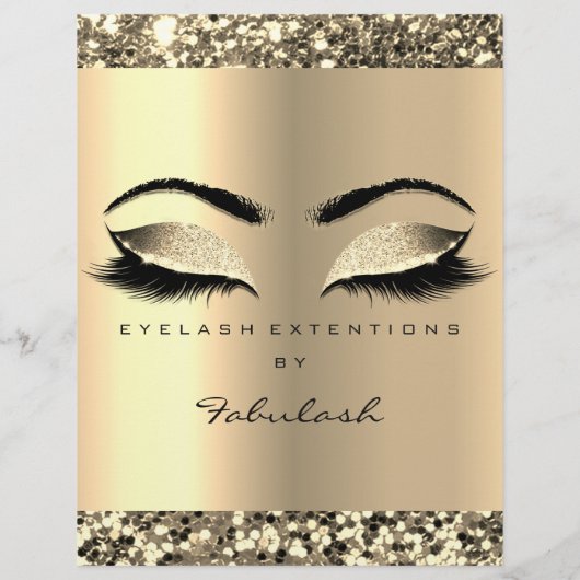 Makeup Artist Beauty Salon Golden Flyer-prijzen Flyer (Achterkant)