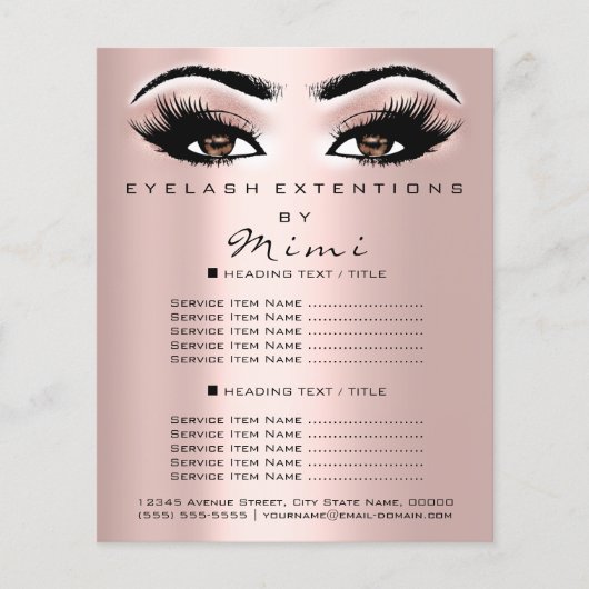 Makeup Artist Beauty Salon Lash Flyer Brown Blush (Voorkant)