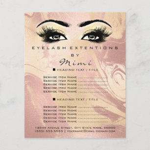 Makeup Artist Beauty Salon Lash Flyer Marble Gold
