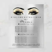 Makeup Artist Beauty Salon Lash Flyer Silver Gold (Voorkant)