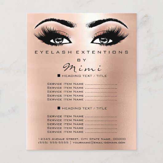 Makeup Artist Beauty Salon Lashes Flyer Eyes Skinn (Voorkant)