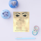 Makeup Artist Beauty Salon Lashes Flyer Faux Gold (Enkel)