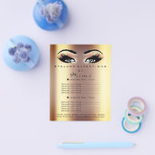 Makeup Artist Beauty Salon Lashes Flyer Peach Gold (Enkel)
