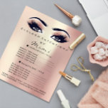 Makeup Artist Beauty Salon Lashes Flyer Pink Rose<br><div class="desc">Wil je een beetje glamour toevoegen aan je schoonheidsbedrijf? De Roos Gold Glitter Eyes Custom Logo Salon Glitter Flyer, Pink Price List Flyer en Brochure zijn de perfecte manieren om dat te doen. Met hun opvallende goudglitterontwerp voor rozen zullen deze marketingmaterialen de aandacht vestigen op je salon en creëer een...</div>