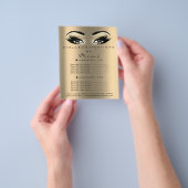 Makeup Artist Beauty Salon Lashes Flyer Price Gold (Hand)