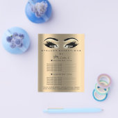 Makeup Artist Beauty Salon Lashes Flyer Price Gold (Enkel)