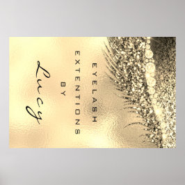 Makeup Artist Beauty Salon Lashes Gold Glam Poster