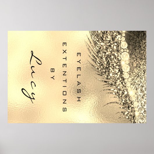 Makeup Artist Beauty Salon Lashes Gold Glam Poster (Voorkant)