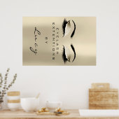 Makeup Artist Beauty Salon Lashes Ivory Glitter Poster (Keuken)