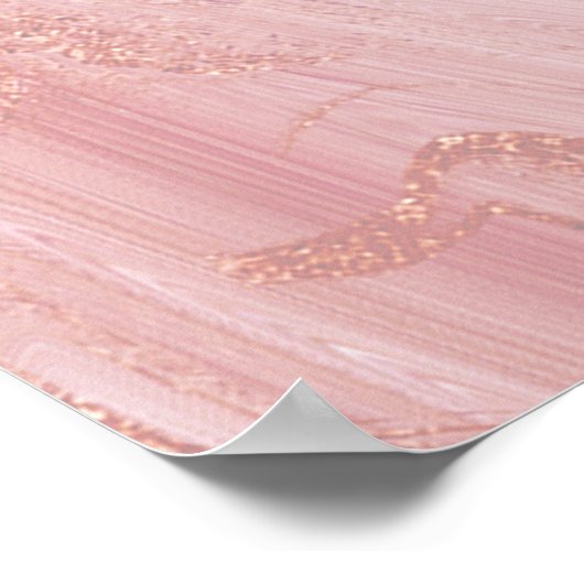 Makeup Artist Beauty Salon Lashes Roze Glitter Poster (Hoek)