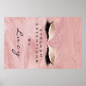Makeup Artist Beauty Salon Lashes Roze Glitter Poster (Voorkant)