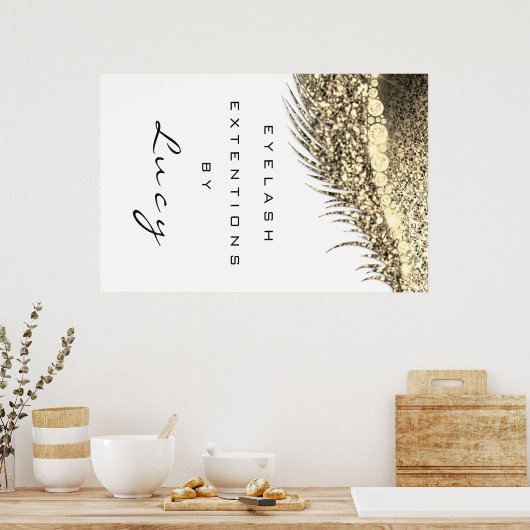 Makeup Artist Beauty Salon Lashes White Glam Poster (Keuken)
