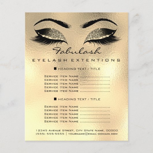 Makeup Artist Beauty Salon Price List Flyer Browns (Voorkant)