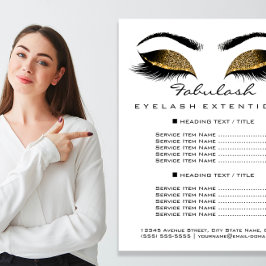 Makeup Artist Beauty Salon Price List Flyer White