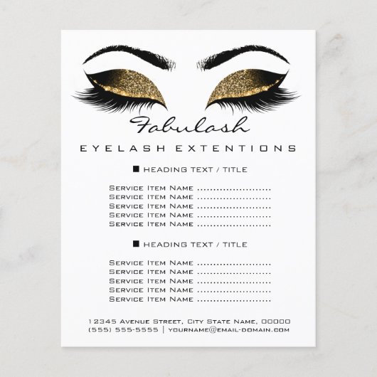 Makeup Artist Beauty Salon Price List Flyer White (Voorkant)