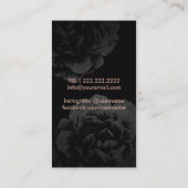 Makeup Artist Beauty Salon Roos Gold Black Floral Visitekaartje (Achterkant)