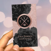 Makeup Artist Beauty Salon Roos Gold Black Floral Visitekaartje