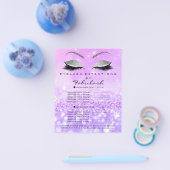 Makeup Artist Beauty Salon Silver Glitter Lavanda3 Flyer (Enkel)