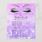 Makeup Artist Beauty Salon Silver Glitter Lavanda3 Flyer (Voorkant)