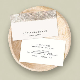 Makeup Artist Beauty Salon Silver Sequin Visitekaartje