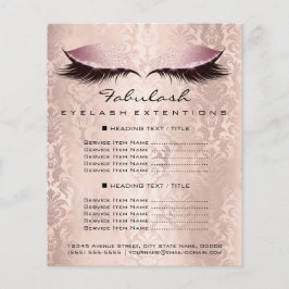Makeup Artist Beauty Wellness Flyer Roze Damask