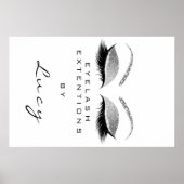 Makeup Artist Beauty White Eyebrow Silver Glitter Poster (Voorkant)