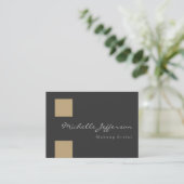 Makeup Artist Beige Grey Chubby Visitekaartje (Staand voorkant)