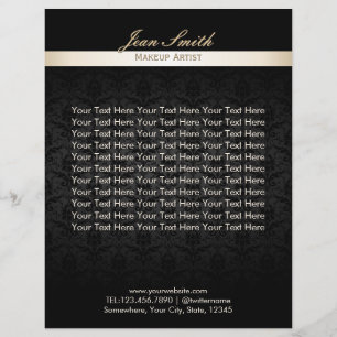Makeup Artist Black Damask Beauty Salon Brochures