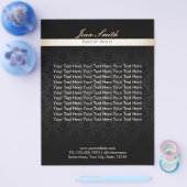 Makeup Artist Black Damask Beauty Salon Brochures (Enkel)