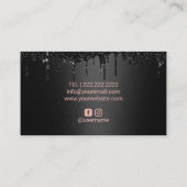 Makeup Artist Black Drift Roos Gold Lips Salon Visitekaartje (Achterkant)