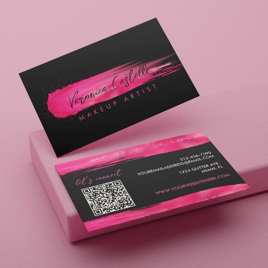 Makeup Artist Black en Hot Pink-staal Visitekaartje