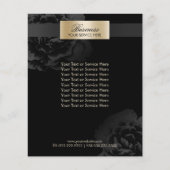 Makeup Artist Black Floral Beauty Salon Brochures (Voorkant)