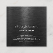 Makeup Artist Black, geborsteld metaal Vierkante Visitekaartje (Achterkant)
