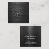 Makeup Artist Black, geborsteld metaal Vierkante Visitekaartje (Voorkant / Achterkant)