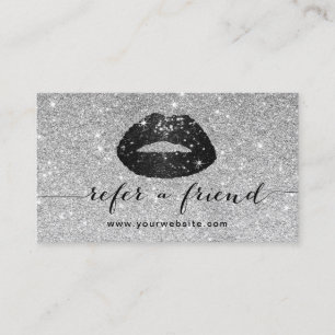 Makeup Artist Black Glitter Lips Silver Reference Aanbevelingskaartje