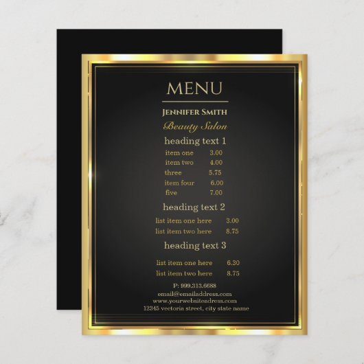 Makeup Artist Black Gold flyer (Voorkant / Achterkant)