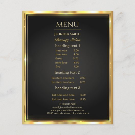 Makeup Artist Black Gold flyer (Voorkant)