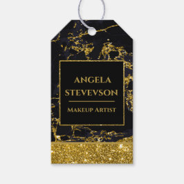 Makeup Artist Black Gold Marble Gift Label Cadeaulabel