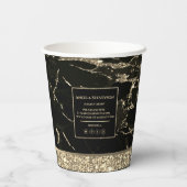 Makeup Artist Black Gold Marble Paper Cup Papieren Bekers (Achterkant)