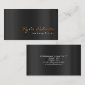 Makeup Artist Black Gray Oranje Calligrafie Visitekaartje (Voorkant / Achterkant)