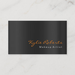 Makeup Artist Black Gray Oranje Calligrafie Visitekaartje