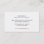 Makeup Artist Black Linen Red Alligator Skin Visitekaartje (Achterkant)