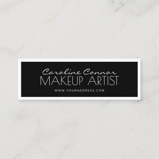 Makeup Artist Black & White Boundcard Mini Visitekaartje (Voorkant)