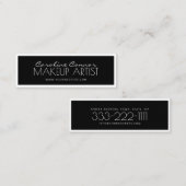 Makeup Artist Black & White Boundcard Mini Visitekaartje (Voorkant / Achterkant)